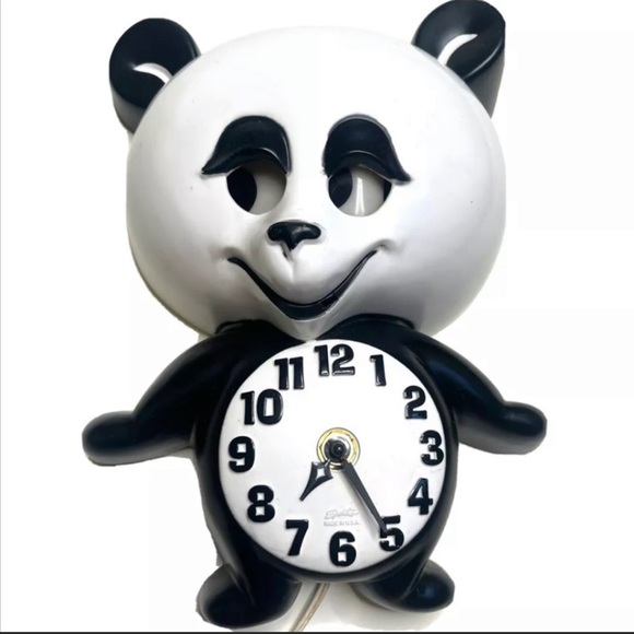 Vintage Other - Working Vintage Spartus Panda Bear Electric clock